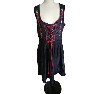 Dirndl World Dress Women 18 Black Fit Flare Oktoberfest Bavarian German Trachten